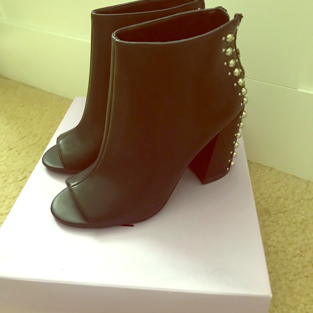 Peep toe booties